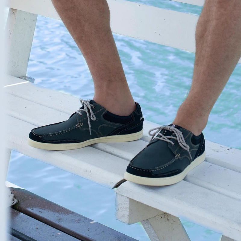 ZAPATOS HOMBRE CUERO MUELLE-0-06-AZUL ['TEXTIL'] - 5