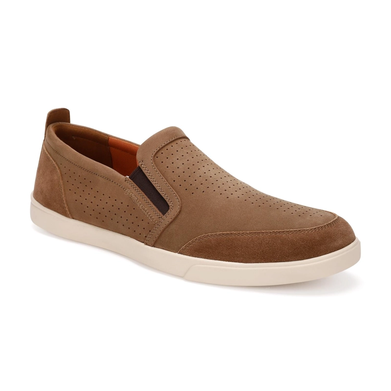 ZAPATOS SLIP-ON HOMBRE CUERO GROMMET-3-13 BEIGE - 1