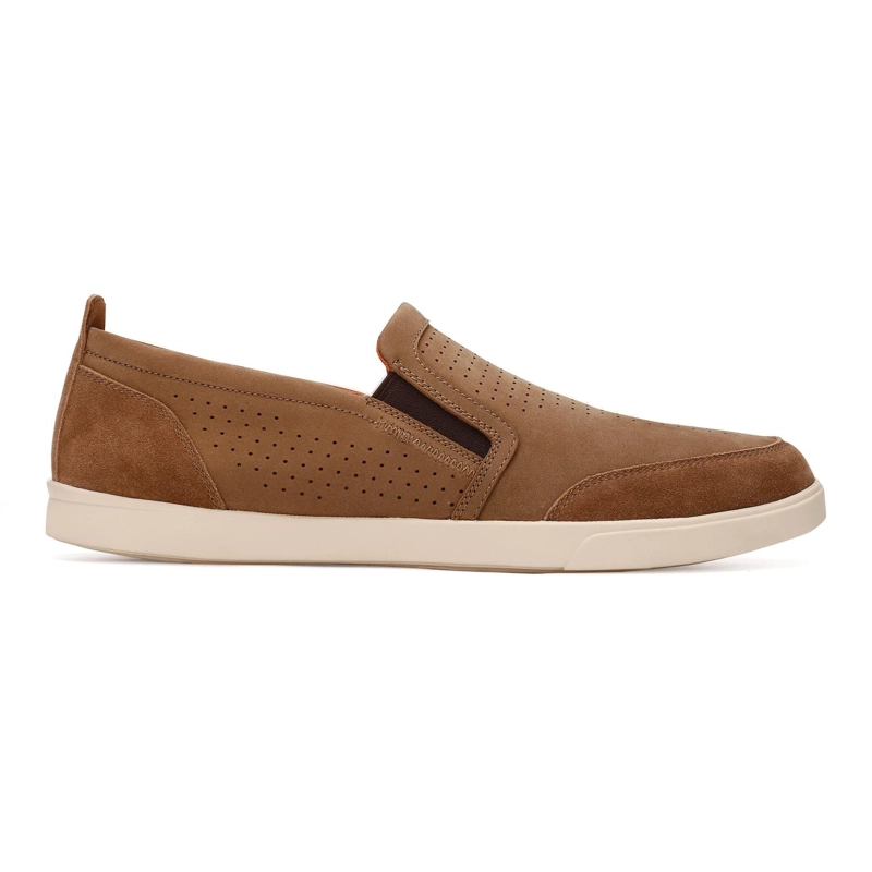 ZAPATOS SLIP-ON HOMBRE CUERO GROMMET-3-13 BEIGE - 2