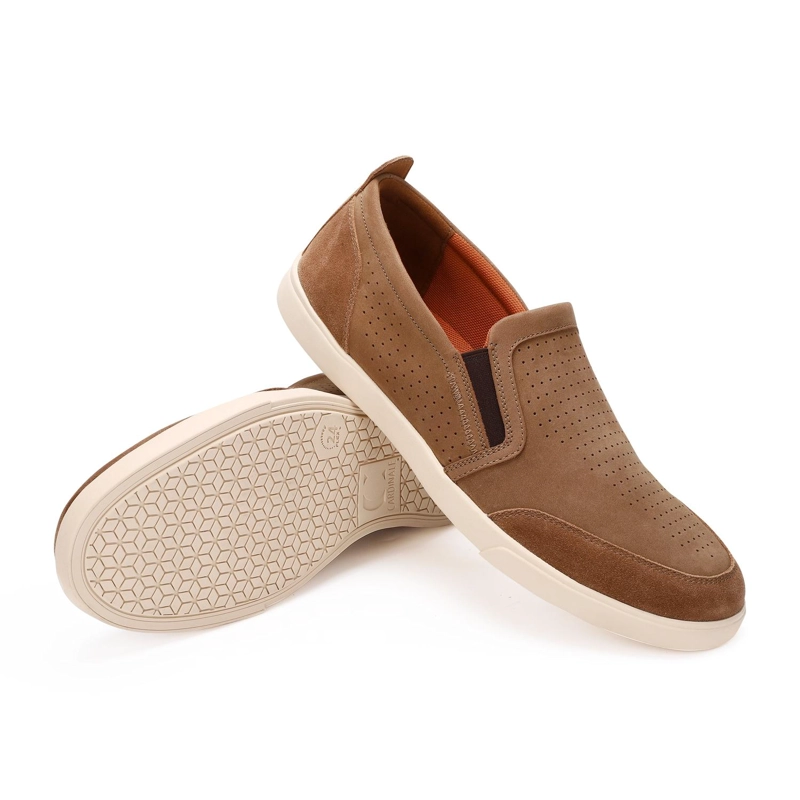 ZAPATOS SLIP-ON HOMBRE CUERO GROMMET-3-13 BEIGE - 5