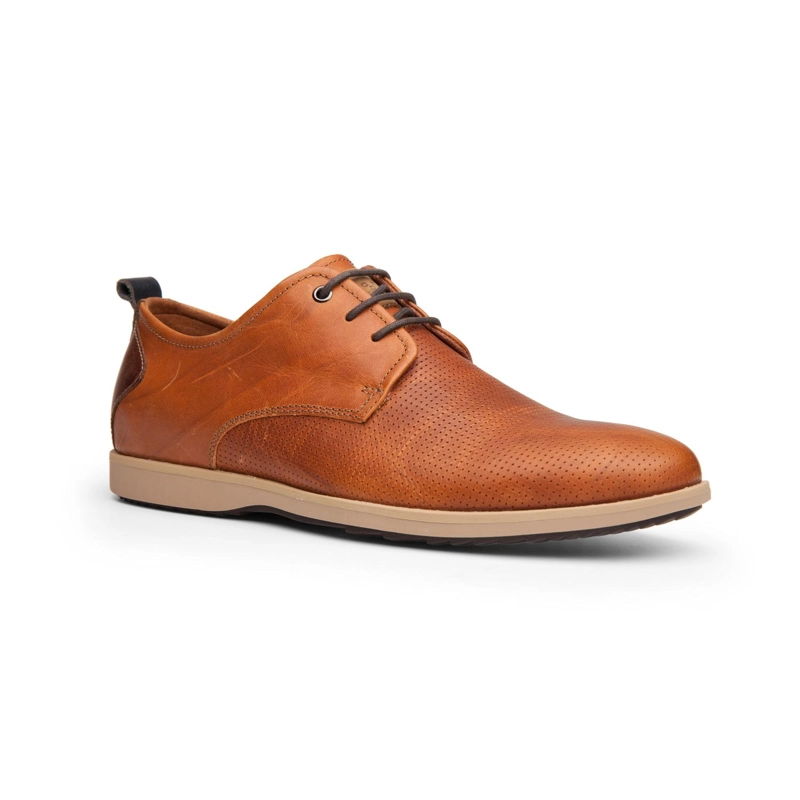 ZAPATOS HOMBRE CUERO DENVER-0-01 BRANDY ['TEXTIL'] - 1