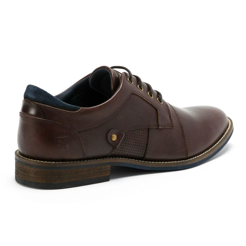 ZAPATOS FORMALES HOMBRE CUERO SOBREPUNTA CAFE OSCURO DENIZEN CARDINALE - 7