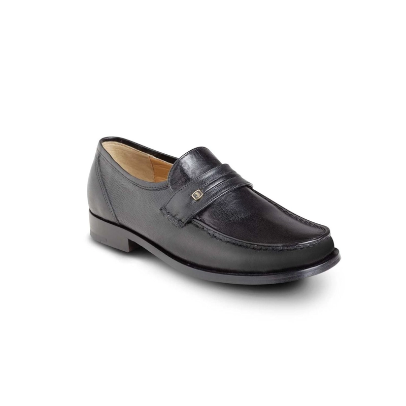 MOCASINES TUBULAR CUERO CABRITILLA HOMBRE SUELA DE CUERO CAB-3-32 NEGRO ['CUERO'] - 3