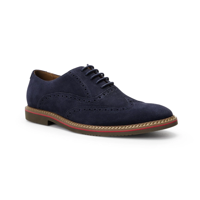 ZAPATOS HOMBRE OXFORD CUERO BRUSSELS-0-01 AZUL ['TEXTIL'] - 1