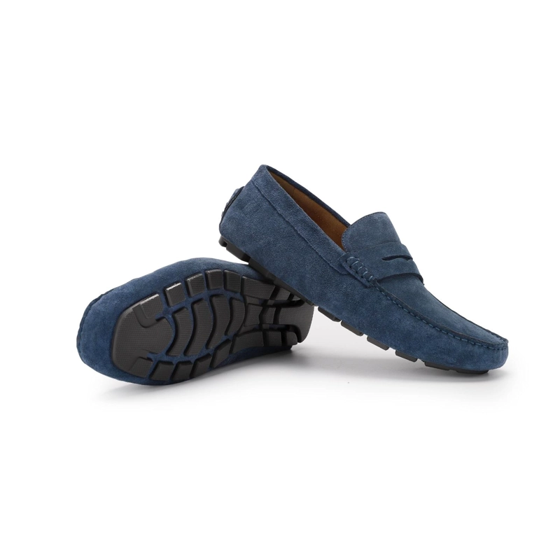 MOCASINES DRIVER HOMBRE CUERO SAND-4-02 AZUL - 6