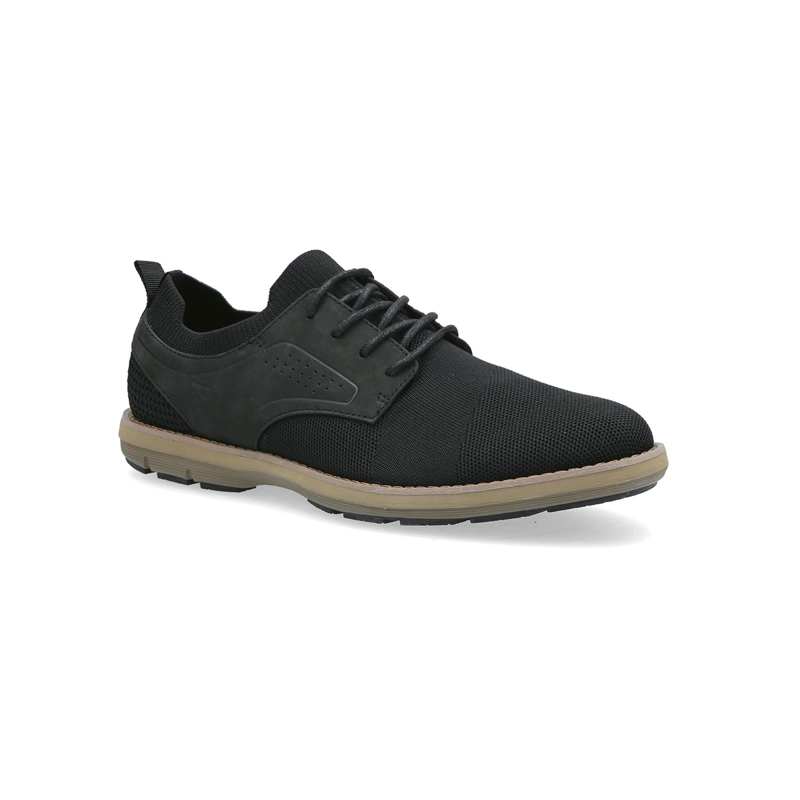 ZAPATOS HOMBRE CUERO TEJIDO DOZZA-0-19 NEGRO - 1