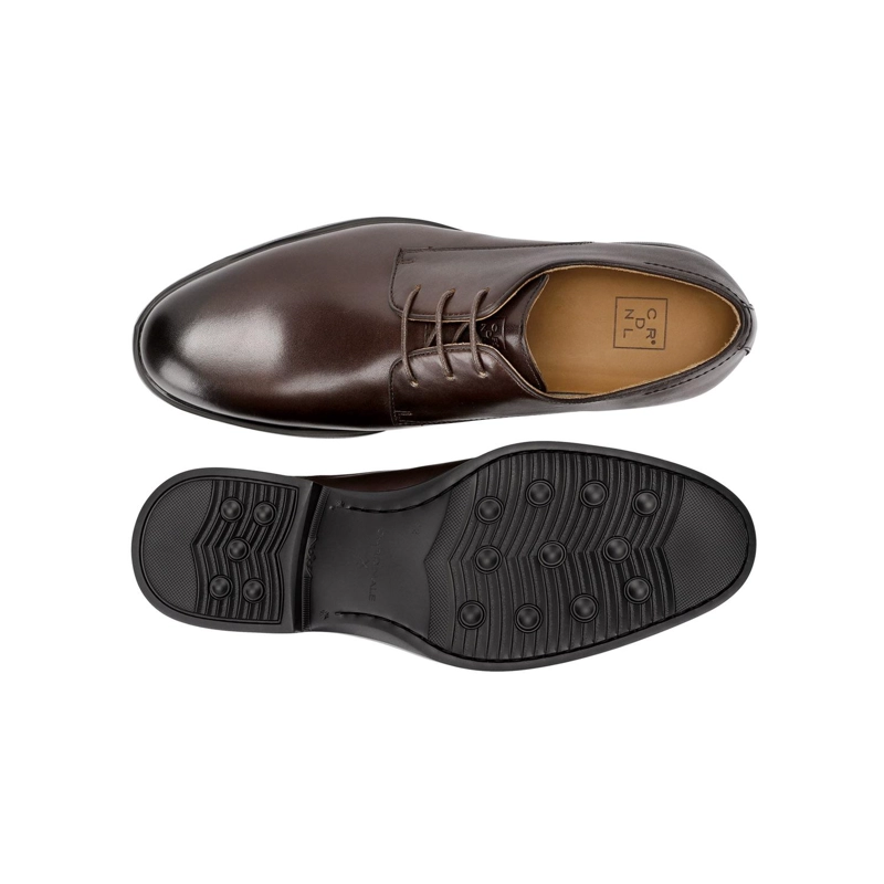 ZAPATOS HOMBRE CUERO EXXER-0-01 CAFE - 3