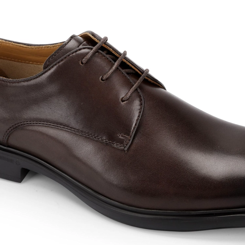 ZAPATOS HOMBRE CUERO EXXER-0-01 CAFE - 5
