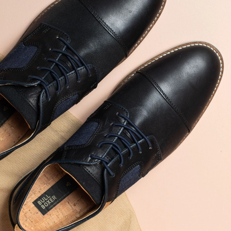 ZAPATOS HOMBRE CUERO CORDONES ELASTICADOS PLOCE-0-30 NEGRO BULLBOXER - 4