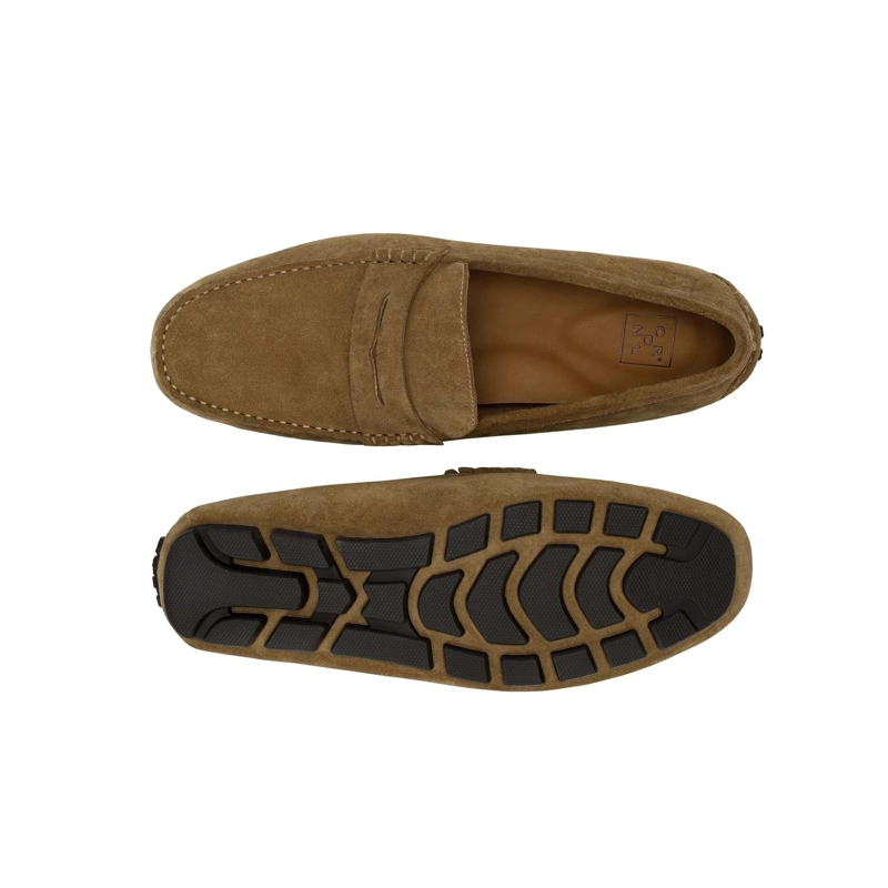 MOCASINES DRIVER HOMBRE CUERO SAND-4-02 CAFE - 3