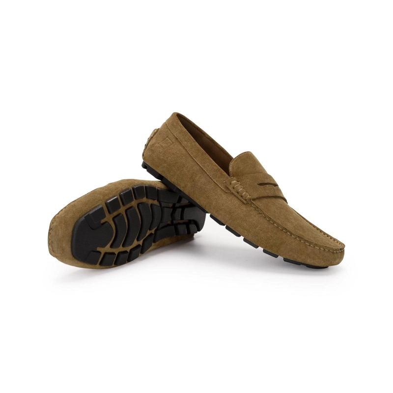 MOCASINES DRIVER HOMBRE CUERO SAND-4-02 CAFE - 6
