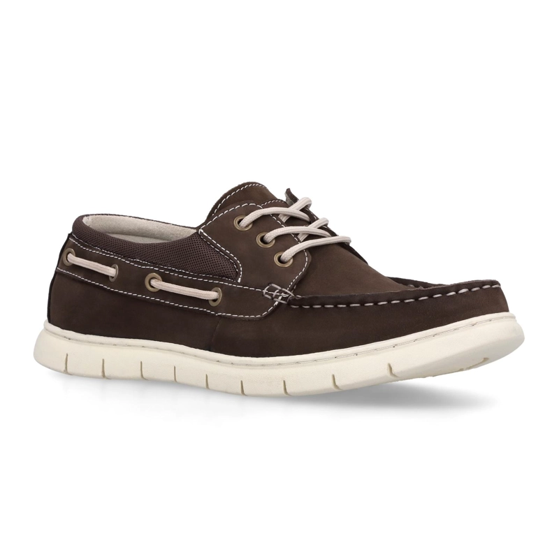 ZAPATOS NAUTICOS HOMBRE CUERO CAFE OSCURO AMALFI CARDINALE - 1