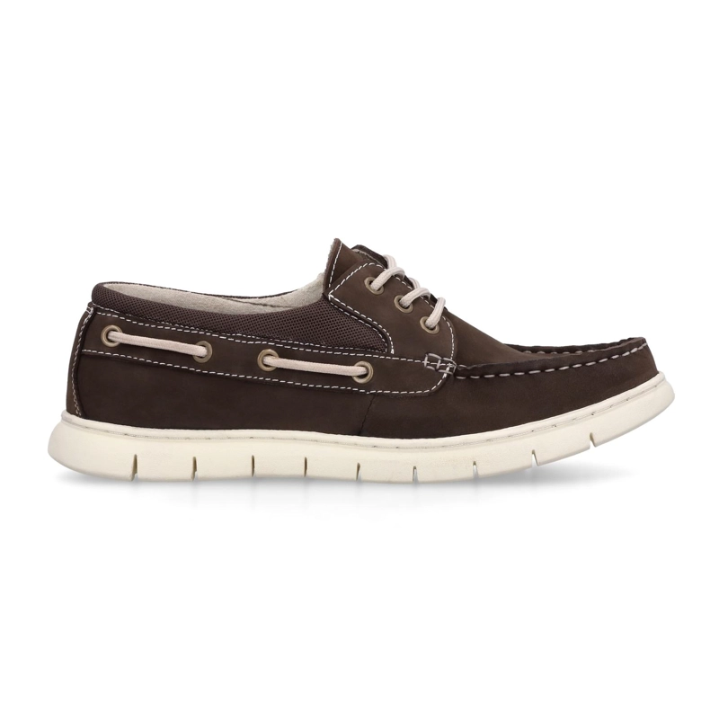 ZAPATOS NAUTICOS HOMBRE CUERO CAFE OSCURO AMALFI CARDINALE - 2