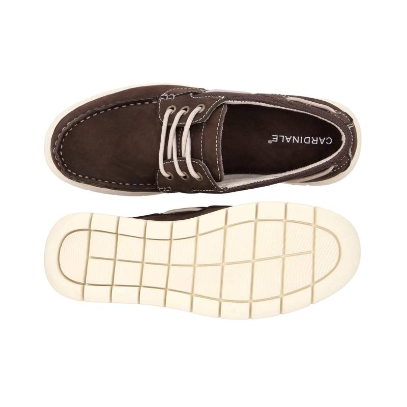 ZAPATOS NAUTICOS HOMBRE CUERO CAFE OSCURO AMALFI CARDINALE - 3