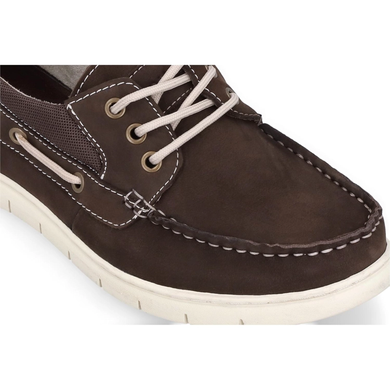 ZAPATOS NAUTICOS HOMBRE CUERO CAFE OSCURO AMALFI CARDINALE - 4