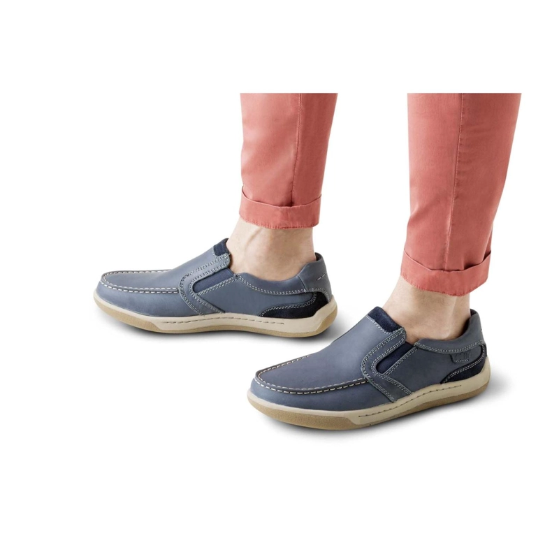 ZAPATOS SLIP-ON HOMBRE CUERO ARNO-3-03-AZUL - 4