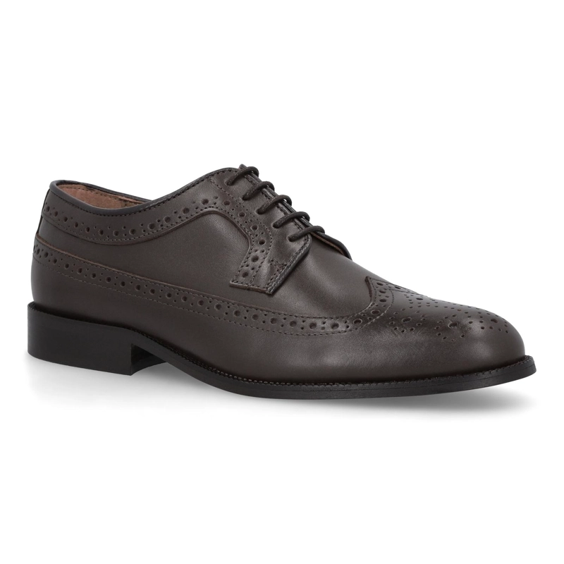 ZAPATOS HOMBRE CUERO BARNET-0-01 CAFE  ['ECOCUERO'] - 1