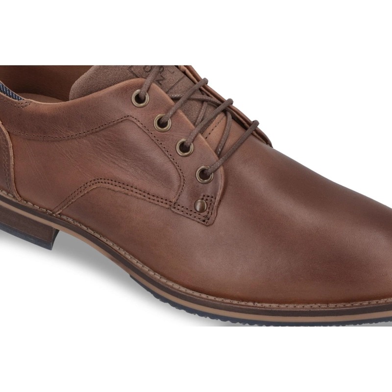 ZAPATOS FORMAL CASUAL HOMBRE CUERO DESK-0-13 BRANDY - 4