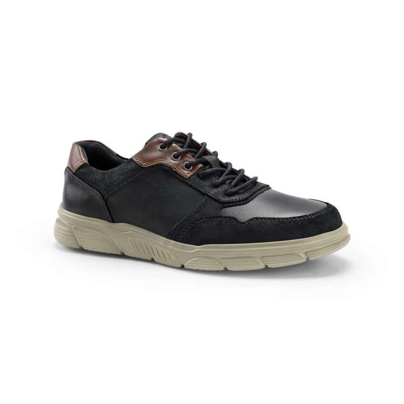 ZAPATILLAS HOMBRE CUERO DOSSCOURT-0-02 NEGRO - 5