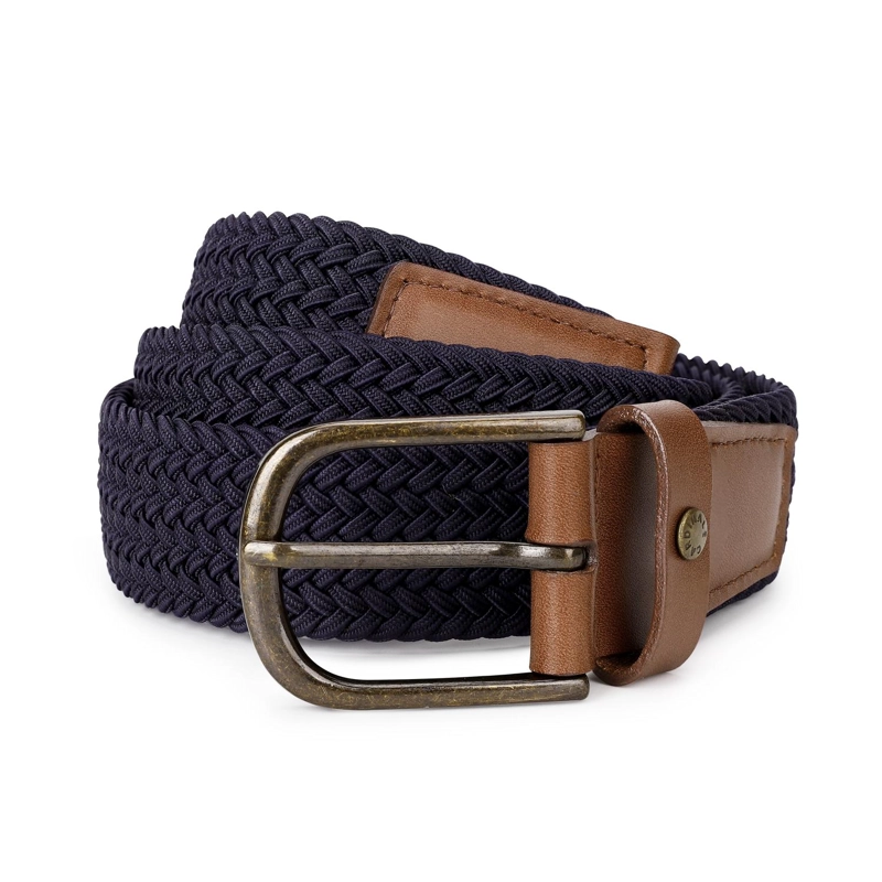 CINTURON TRENZADO ELASTICADO HOMBRE CINT-TR01-AZUL A - 1