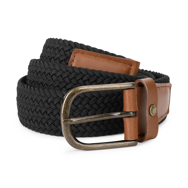 CINTURON TRENZADO ELASTICADO HOMBRE CINT-TR01-NEGRO A - 1
