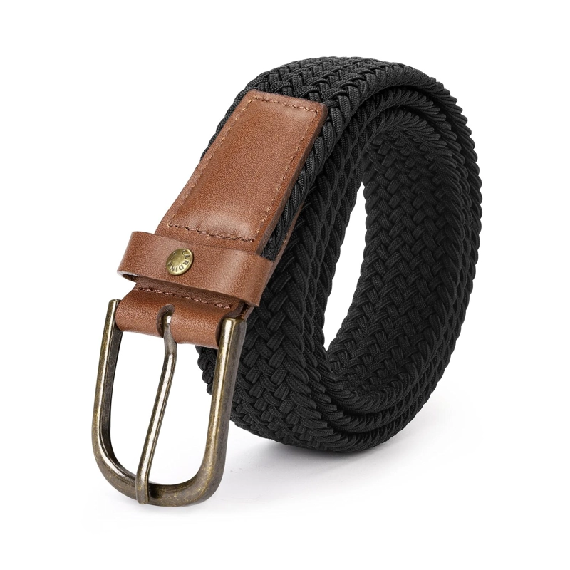 CINTURON TRENZADO ELASTICADO HOMBRE CINT-TR01-NEGRO A - 2