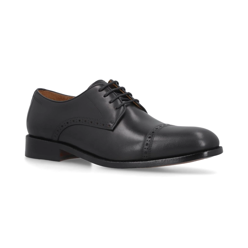 ZAPATOS FORMAL HOMBRE SUELA CUERO FINTOWN-0-02 NEGRO - 1