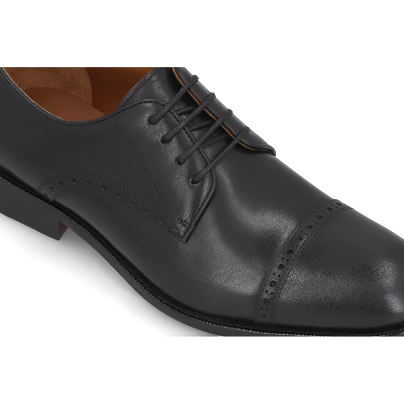 ZAPATOS FORMAL HOMBRE SUELA CUERO FINTOWN-0-02 NEGRO - 4