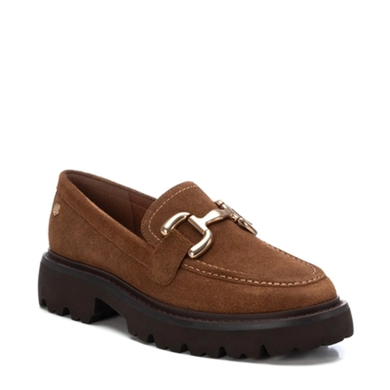 MOCASINES CUERO MUJER BECA-4-52 BEIGE CARMELA - 1