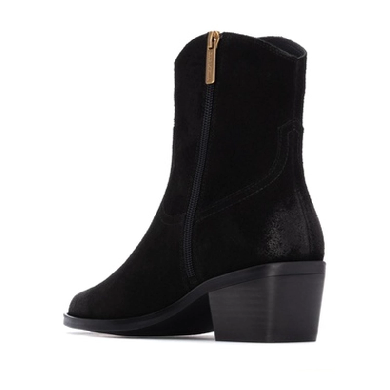 BOTINES CUERO MUJER ROSSELLA-6-63 NEGRO CARMELA - 4
