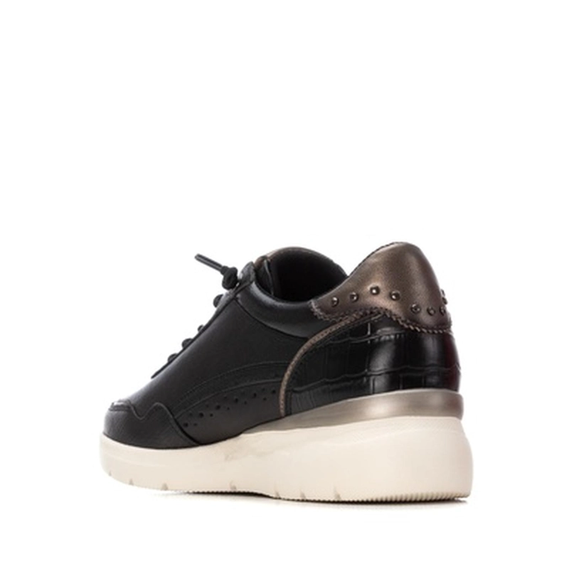 ZAPATILLAS CUERO MUJER EFA-0-30 NEGRO CARMELA - 4