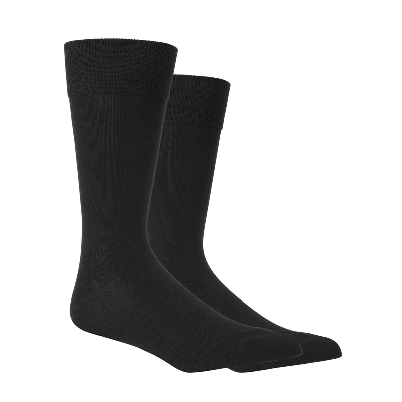 PACK 2 PARES CALCETINES HILO HOMBRE 144N-NEGRO A - 1
