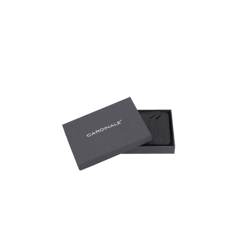BILLETERA TARJETERO CUERO HOMBRE CON TIRADOR NEGRO CARDINALE - 1