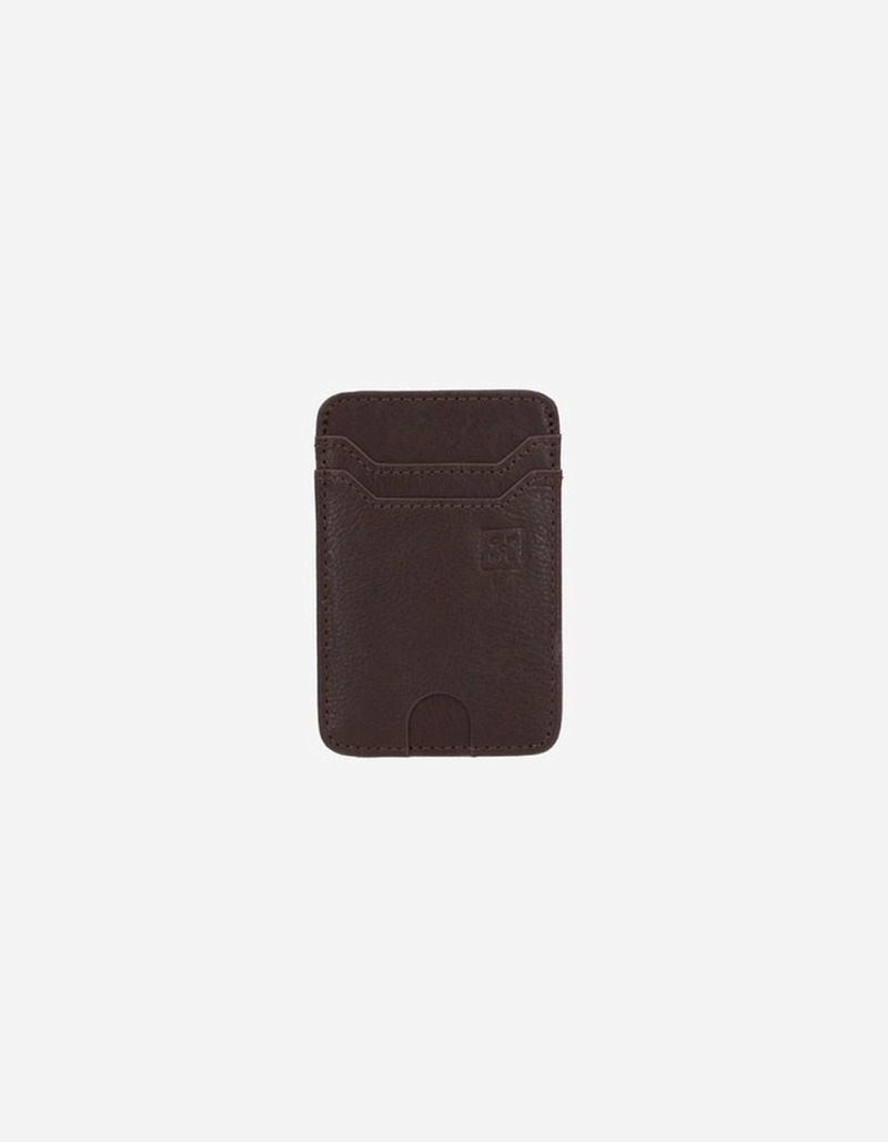 BILLETERA TARJETERO CUERO HOMBRE CON TIRADOR CAFE  CARDINALE - 1