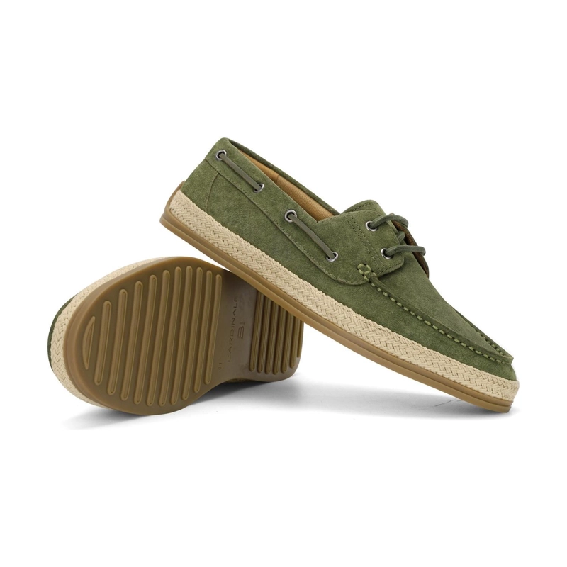 ALPARGATAS ESTILO NAUTICO HOMBRE CUERO PORTSIDE VERDE CARDINALE - 4