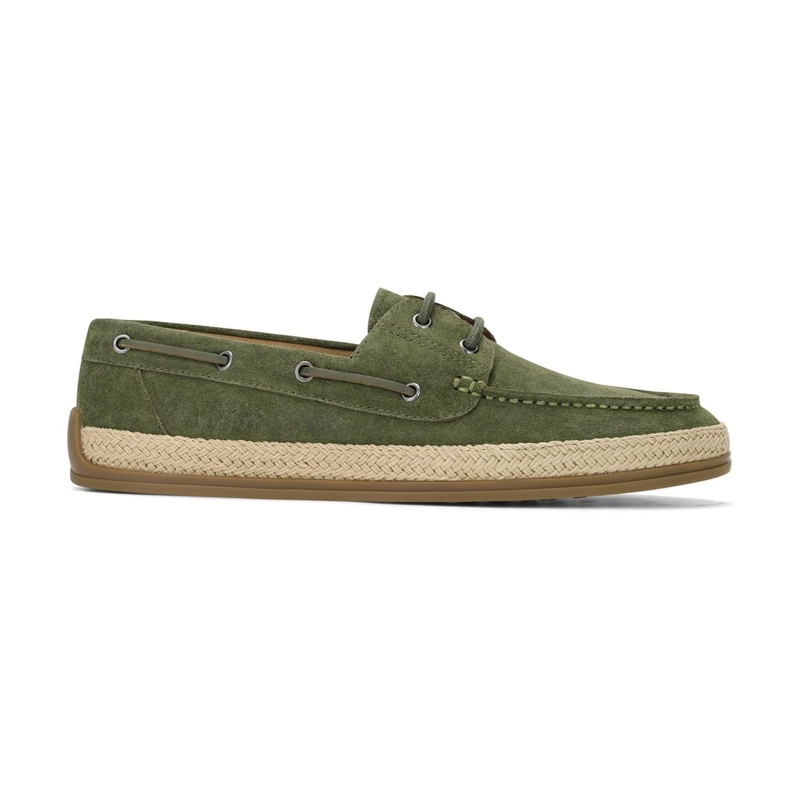 ALPARGATAS ESTILO NAUTICO HOMBRE CUERO PORTSIDE VERDE CARDINALE - 5