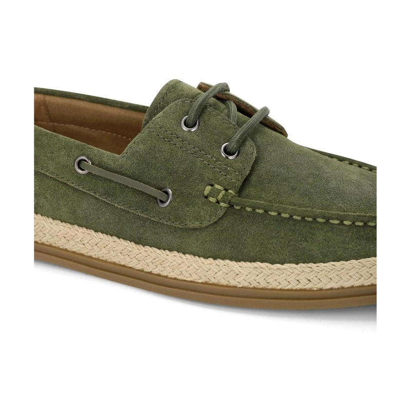 ALPARGATAS ESTILO NAUTICO HOMBRE CUERO PORTSIDE VERDE CARDINALE - 6