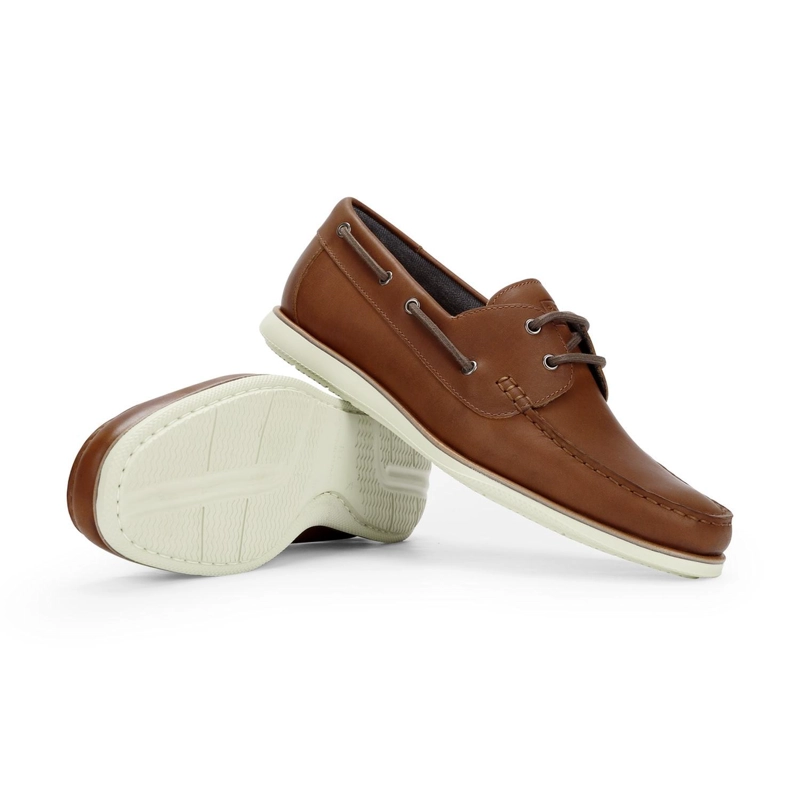 ZAPATOS MOCASIN NAUTICO HOMBRE X-LIGHT CUERO DOCKWALK BRANDY CARDINALE - 6