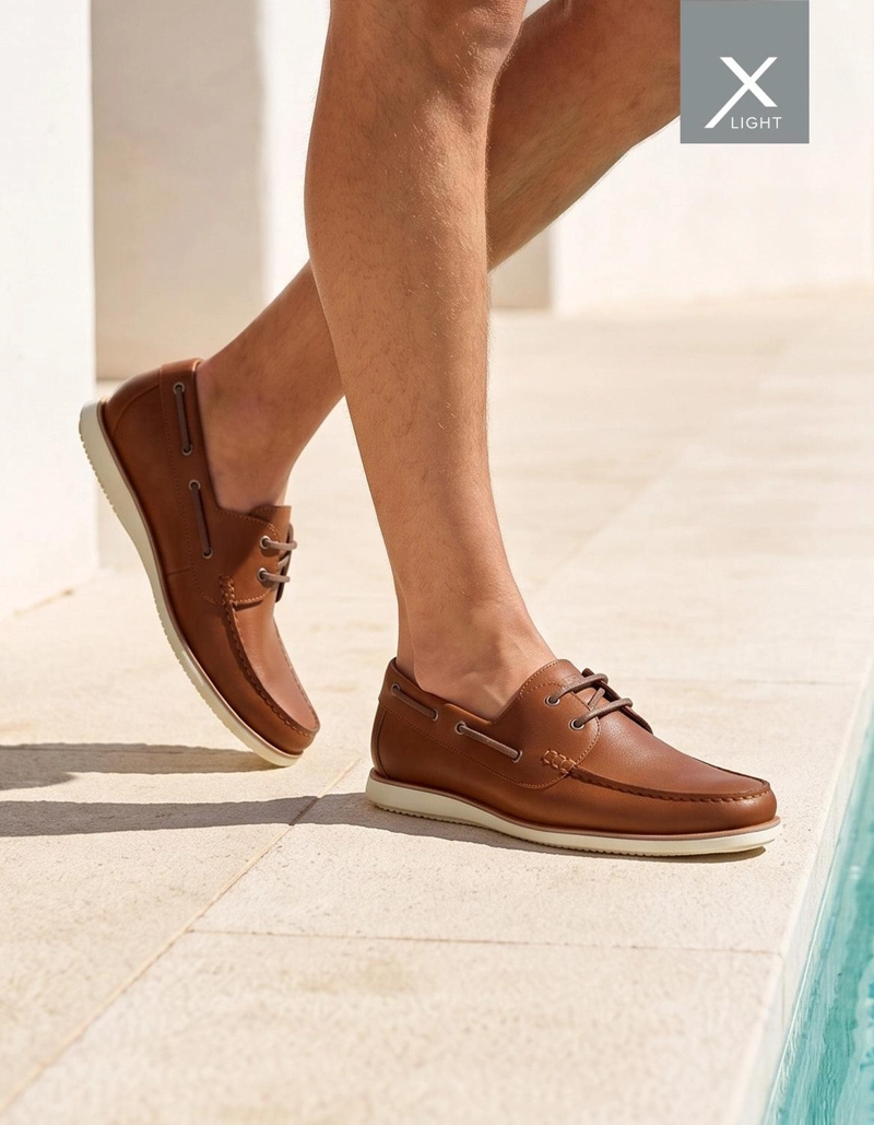 ZAPATOS MOCASIN NAUTICO HOMBRE X-LIGHT CUERO DOCKWALK BRANDY CARDINALE - 7