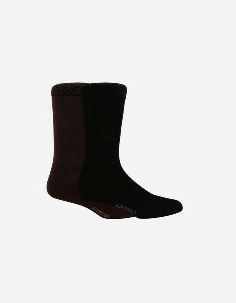 PACK 2 PARES CALCETINES BAMBOO HOMBRE 0200 CAFE Y NEGRO - 1