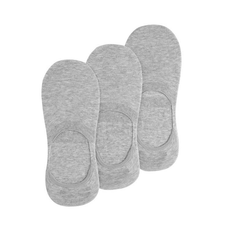 PACK 3 PARES CALCETINES INVISIBLES HOMBRE ALGODON GRIS (TALLA 39-45) CALC-3U-IN15 - 2