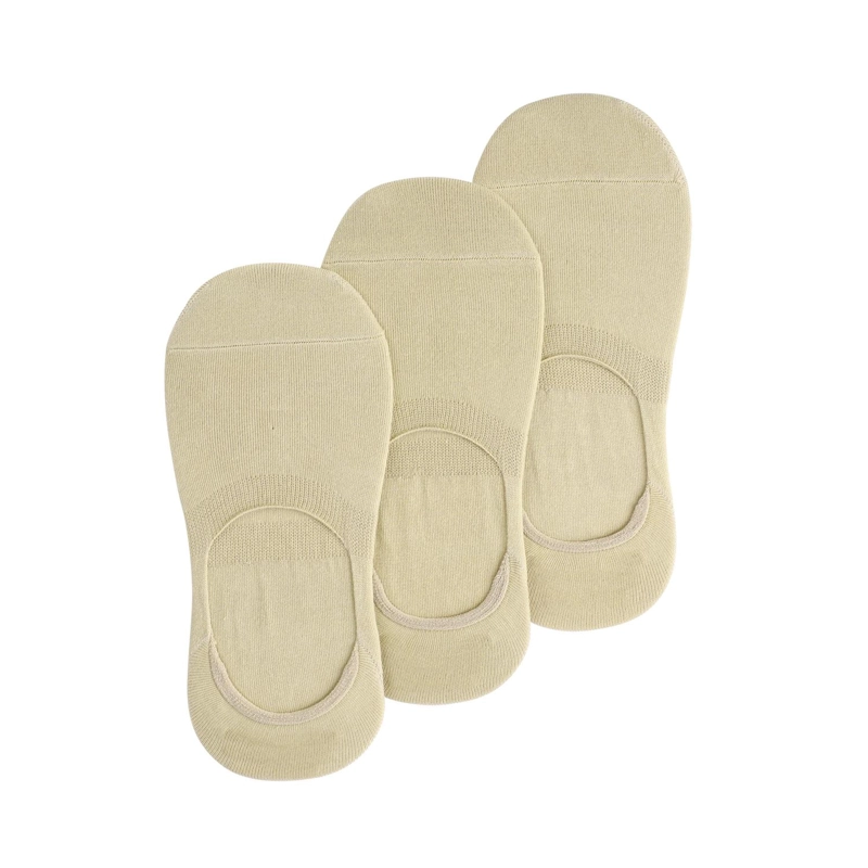 PACK 3 PARES CALCETINES INVISIBLES ALGODON HOMBRE BEIGE CARDINALE - 1
