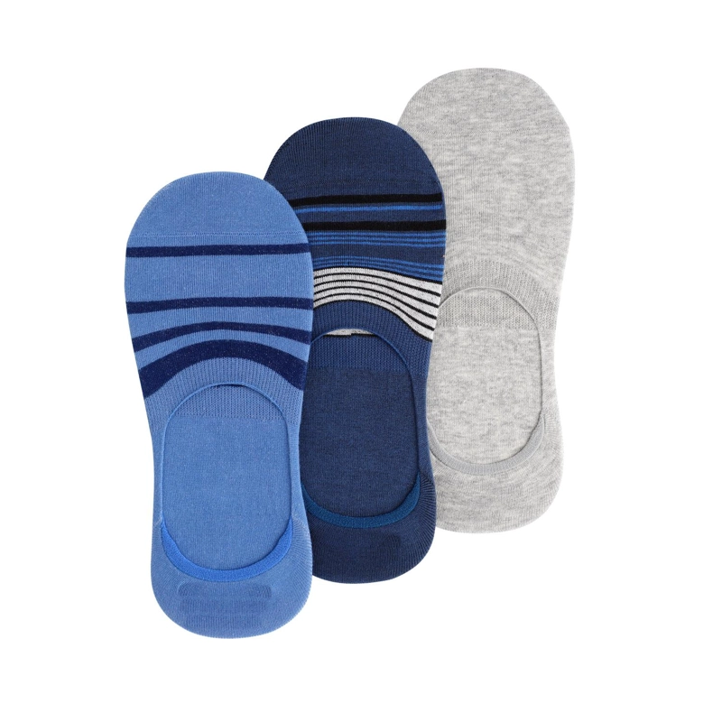 PACK 3 PARES CALCETINES INVISIBLES ALGODON HOMBRE AZUL CARDINALE