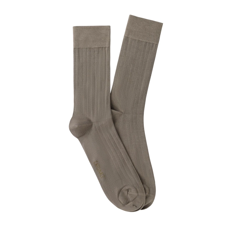 CALCETINES HOMBRE ALGODON BEIGE ACANALADO (TALLA 39-45) CALC-1U-VB01 - 1