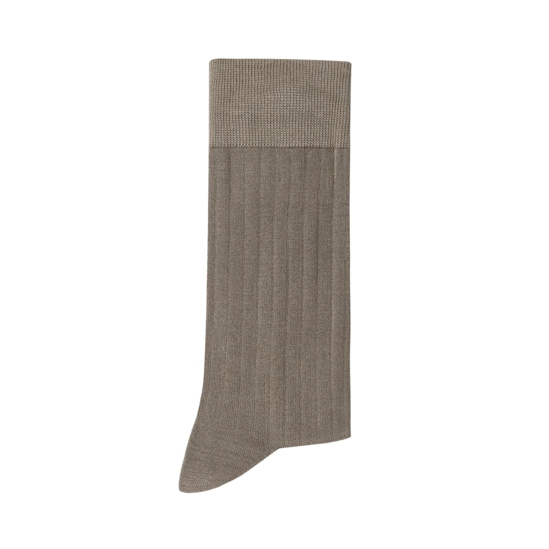 CALCETINES HOMBRE ALGODON BEIGE ACANALADO (TALLA 39-45) CALC-1U-VB01 - 2
