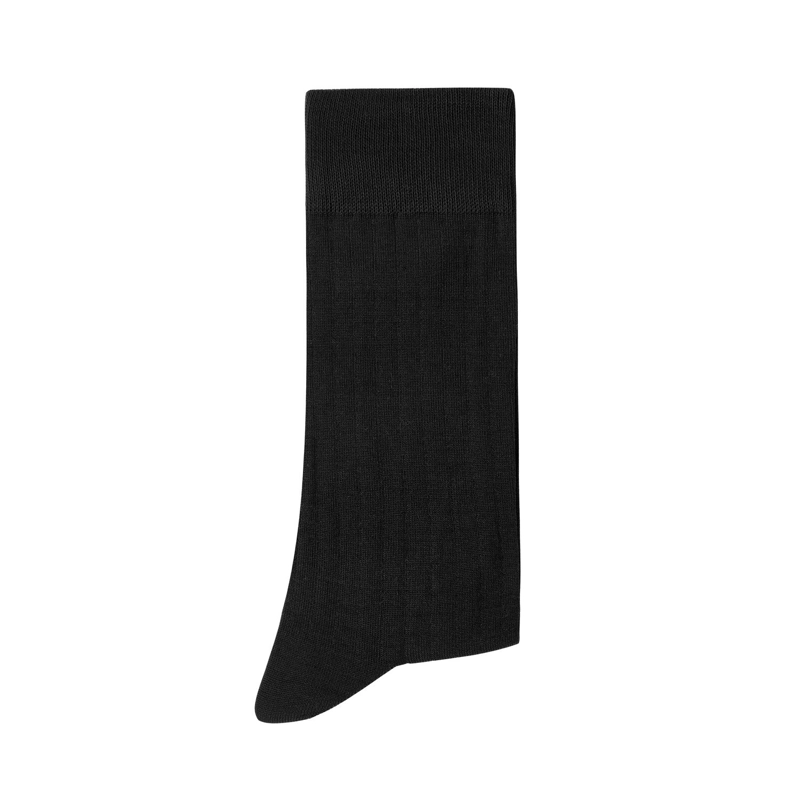 CALCETINES HOMBRE ALGODON NEGRO ACANALADO (TALLA 39-45) CALC-1U-VB01 - 1