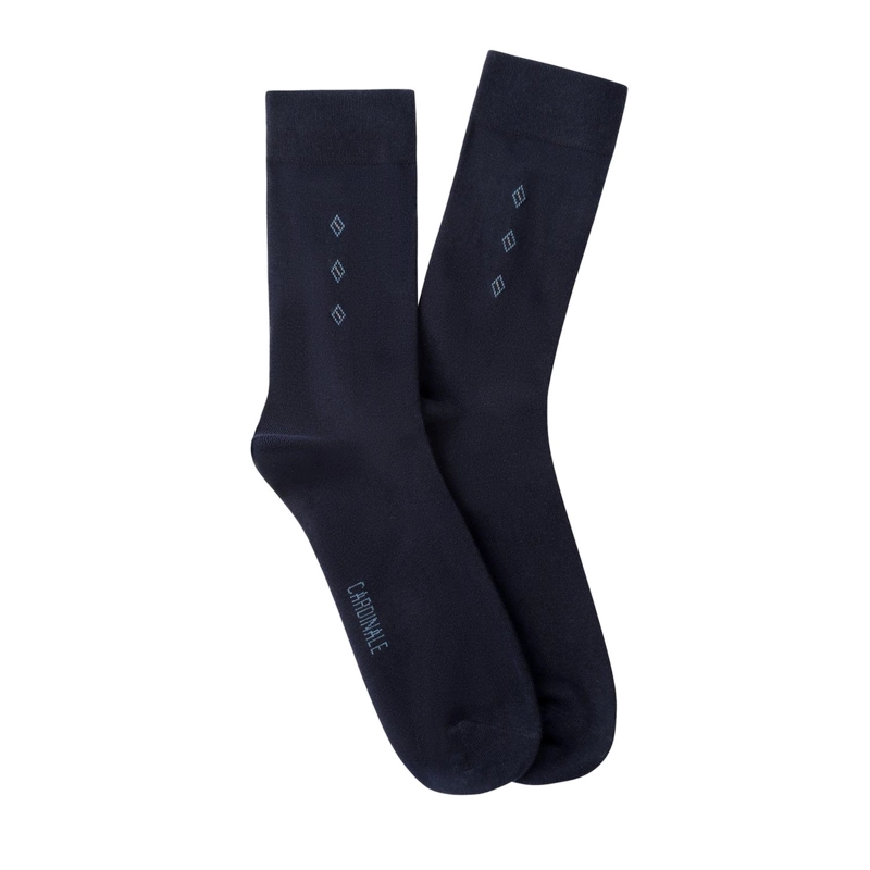 CALCETINES HOMBRE ALGODON AZUL CON ROMBOS PEQUEÑOS (TALLA 39-45) CALC-1U-VR05 - 3