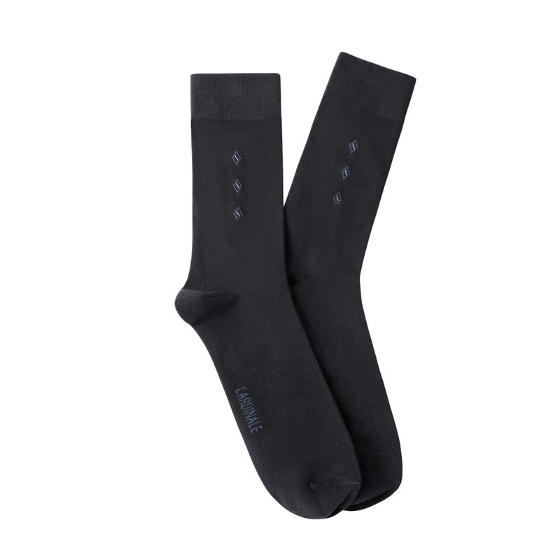 CALCETINES HOMBRE ALGODON NEGRO CON ROMBOS PEQUEÑOS (TALLA 39-45) CALC-1U-VR05 - 1