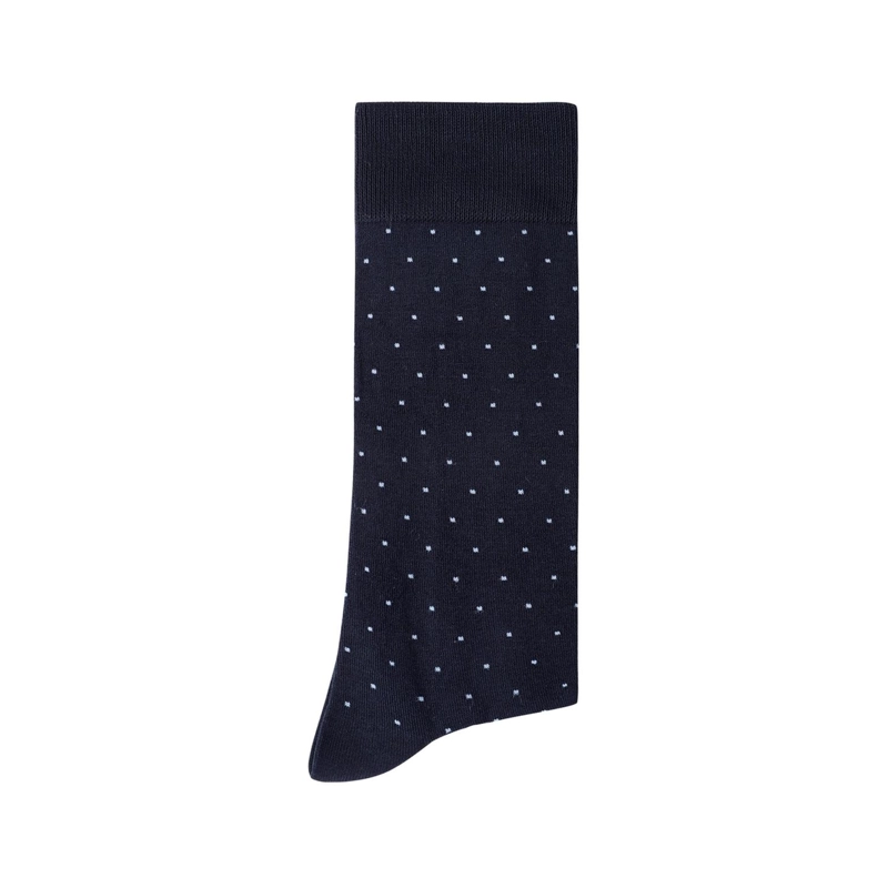 CALCETINES HOMBRE ALGODON AZUL CON PUNTITOS CELESTE (TALLA 39-45) CALC-1U-PT01 - 4