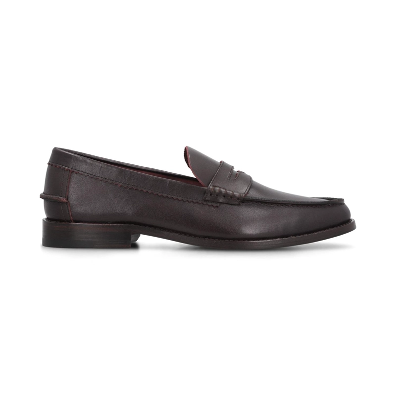 MOCASINES FORMALES HOMBRE CUERO CON ANTIFAZ BURDEOS CARDINALE - 2